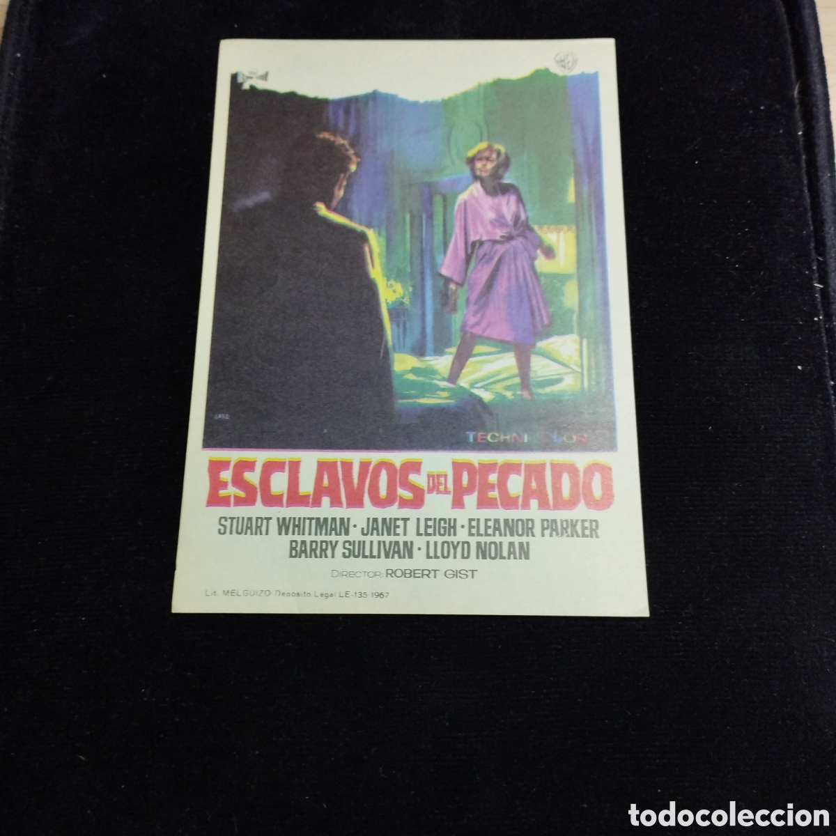 Cine: Programa de cine, sencillo. Esclavos del pecado. Stuart whitman. Janet Leigh. Sp