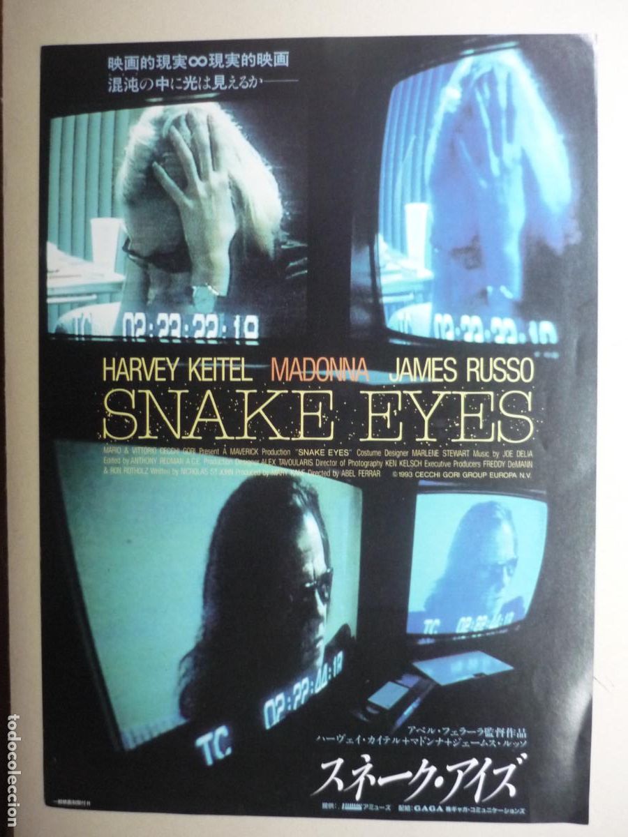 Cine: snake eyes - folleto mano original japones - harvey keitel madonna abel ferrara