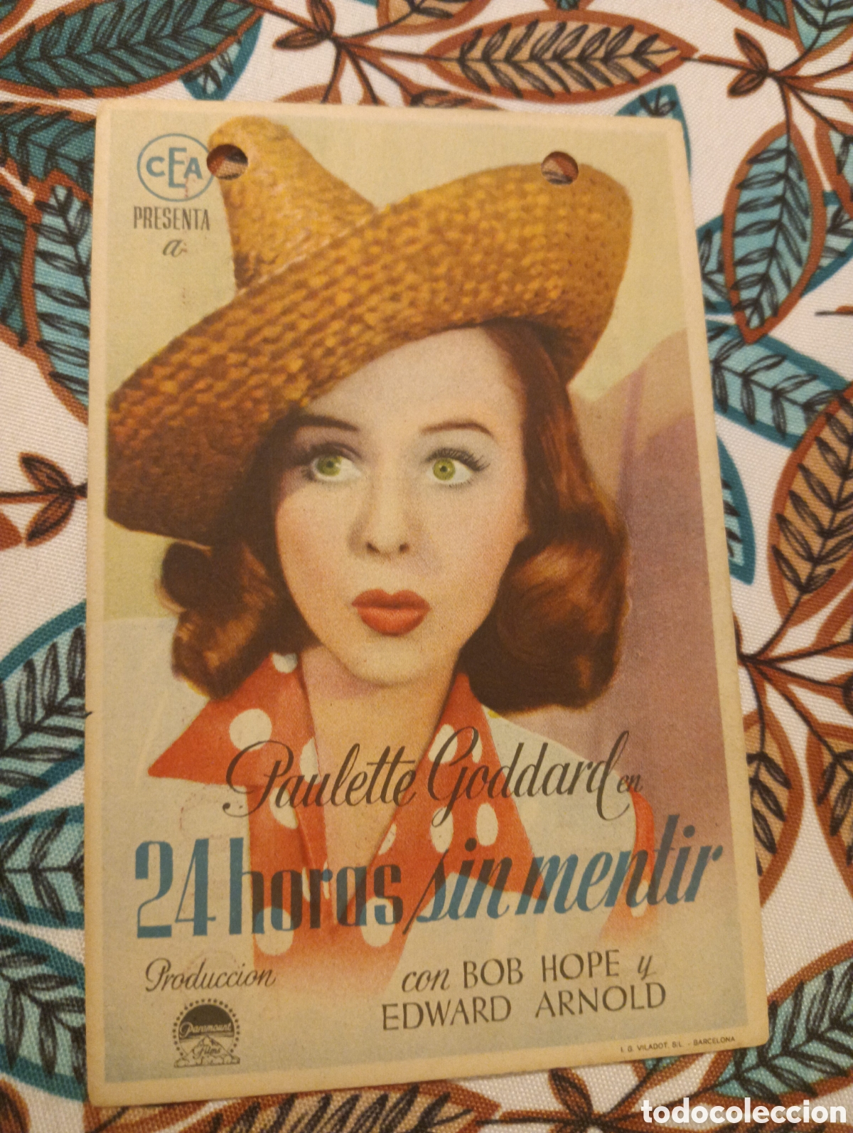 Cine: 24 HORAS SIN MENTIR - PAULETTE GODDARD- CON PUBLICIDAD