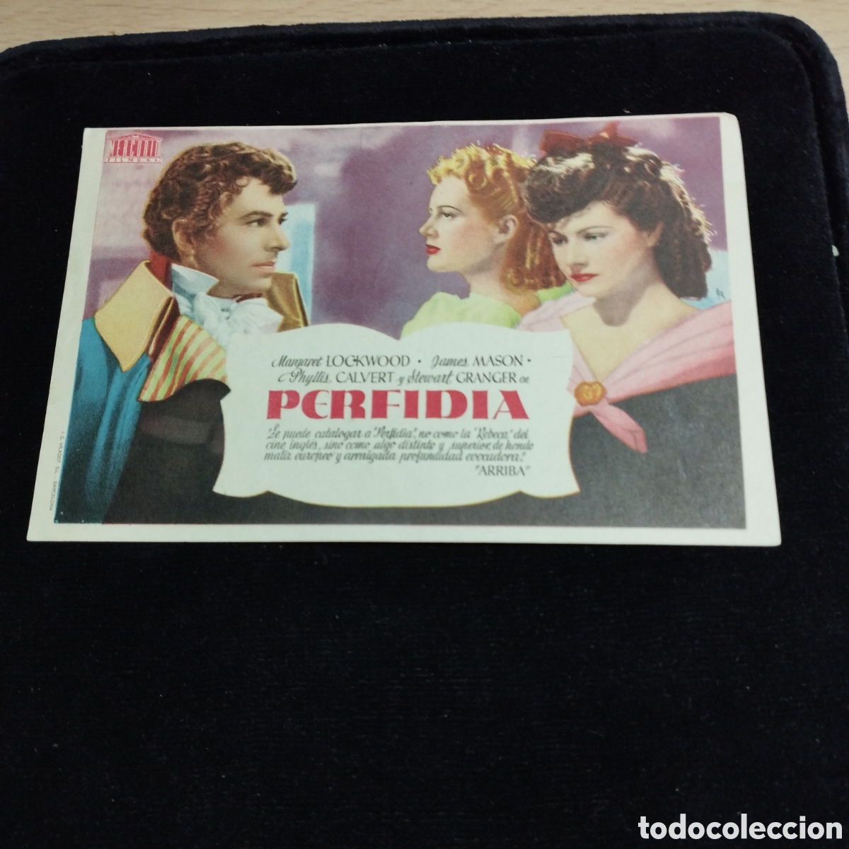 Cine: Programa de cine, sencillo. Perfidia. Margaret Lockwood. James Mason. Norba