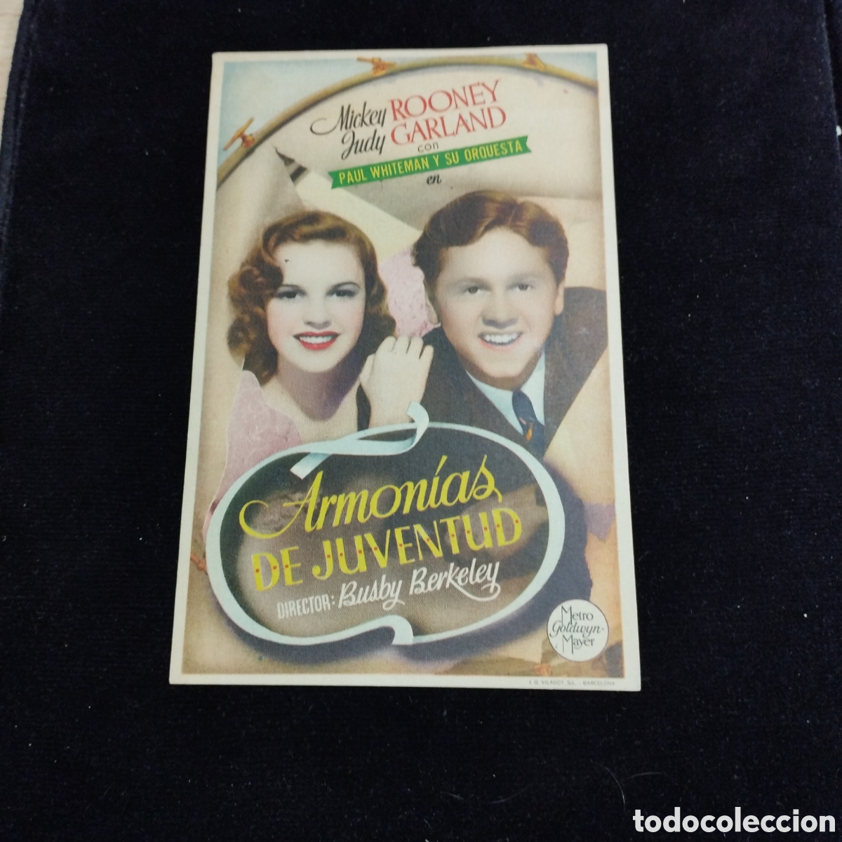 Cine: Programa de cine, sencillo. Armon&iacute;as de Juventud. Mickey Rooney. Judy Garland. Norba