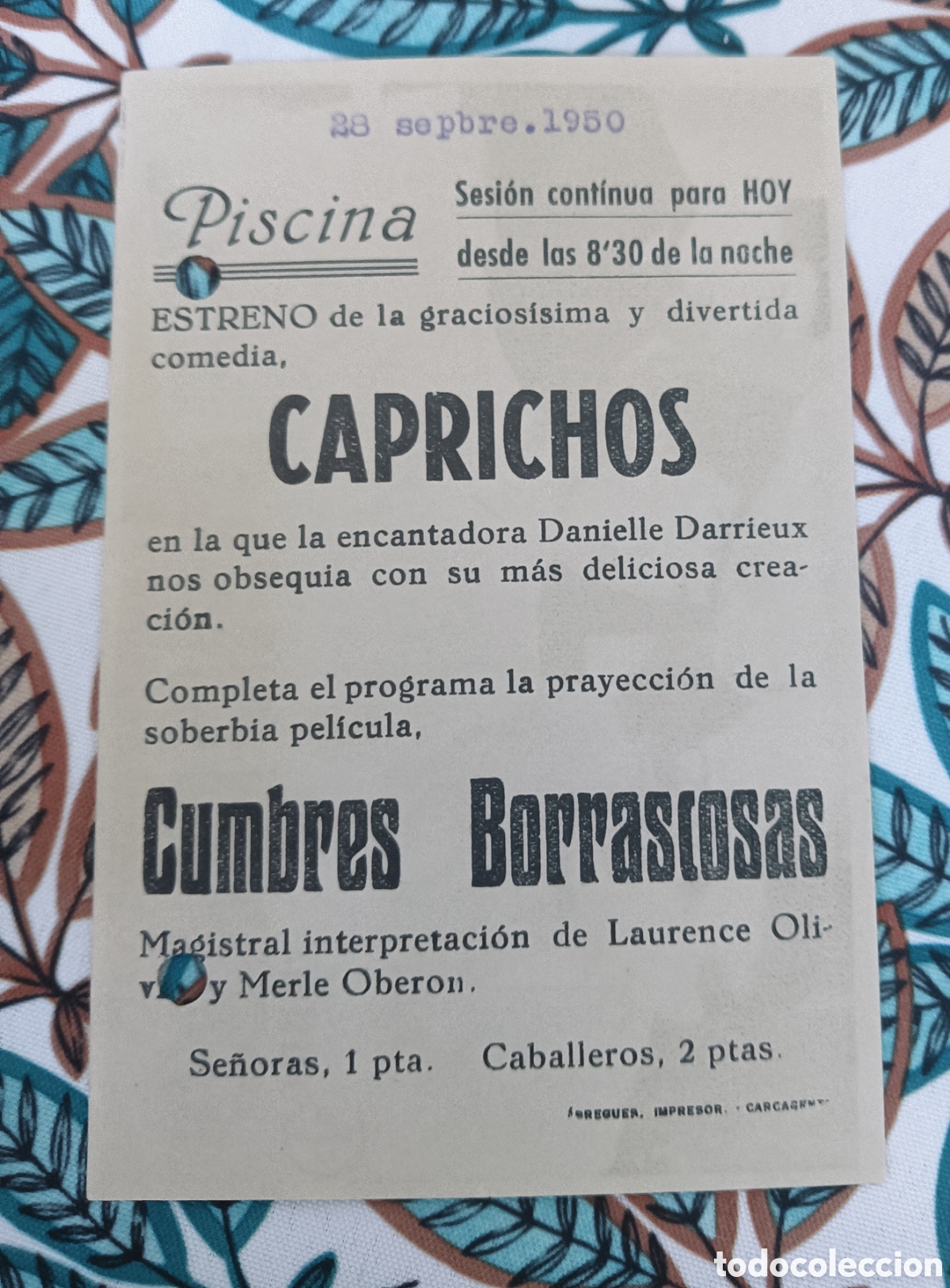 Cine: CAPRICHOS -DANIELLE DARRIEUX - CON PUBLICIDAD - Foto 2