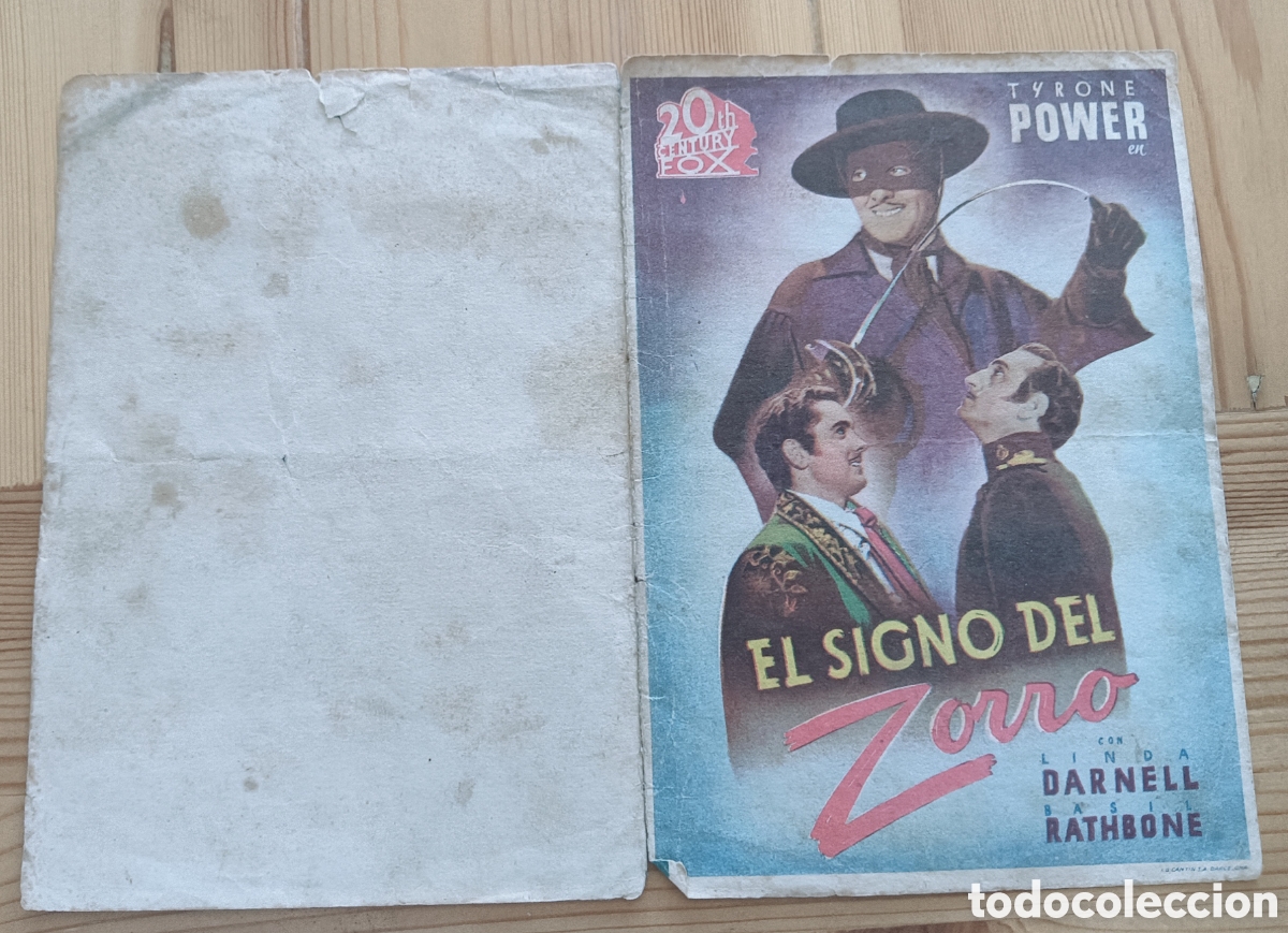 Cine: EL SIGNO DEL ZORRO - TYRONE POWER, LINDA DARNELL - SIN PUBLICIDAD-
