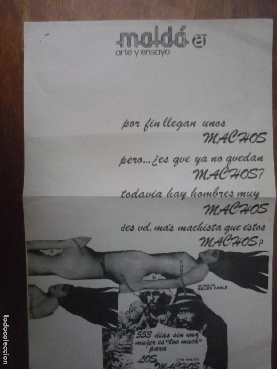 Cine: los machos the males - folleto de mano original - cine malda - Gilles Carle les males