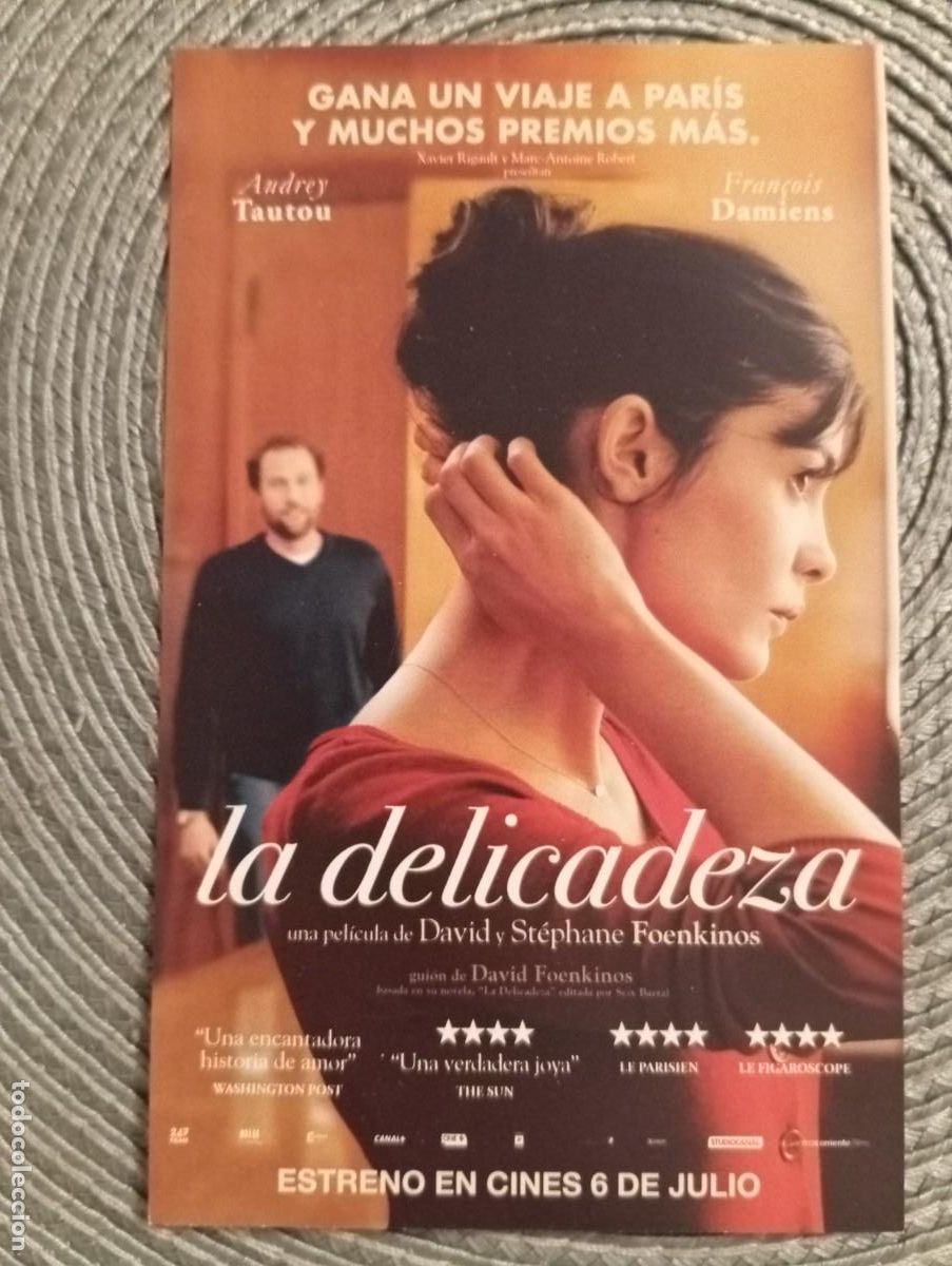 Cine: PROGRAMA DE ** LA DELICADEZA ** DAVID Y STEPHANE FOENKINOS 2012. . . 15 x 9. CMS.