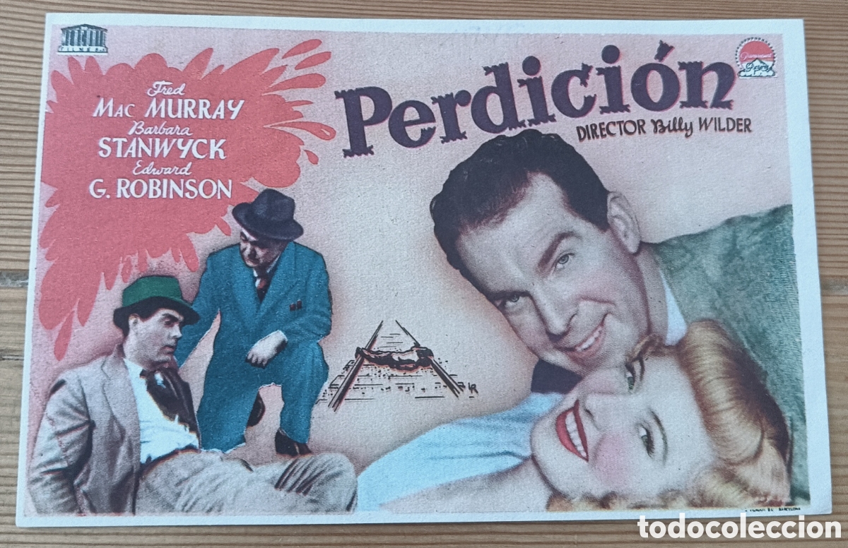Cine: PERDICI&Oacute;N - FRED MAC MURRAY, BARBARA STANWYCK- CON PUBLICIDAD