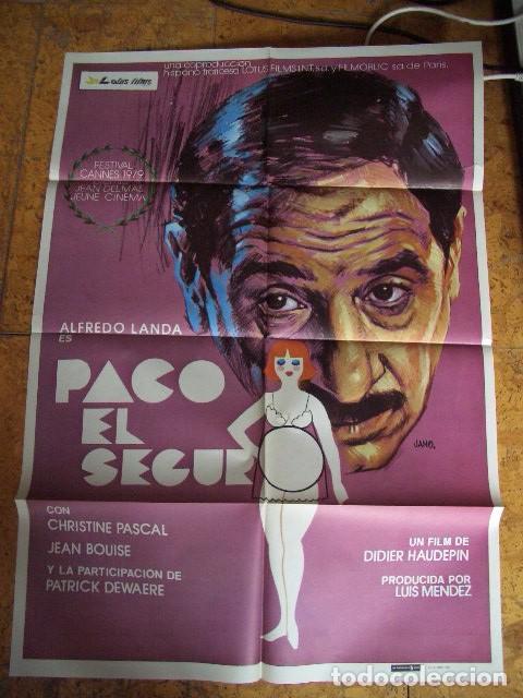Cine: P&oacute;ster original de cine 70x100xm de PACO EL SEGURO 1979 PINTADO POR JANO