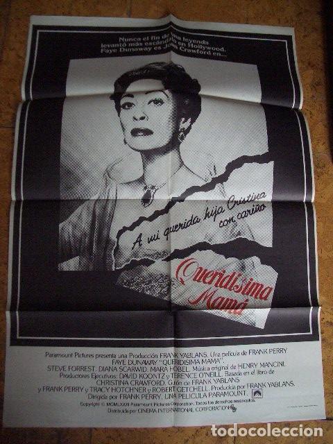 Cine: P&oacute;ster original de cine 70x100xm de QUERIDISIMA MAMA FAYE DUNAWAY