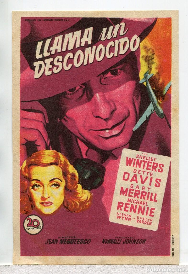 Cine: LLAMA UN DESCONOCIDO, con Humphrey Bogard.