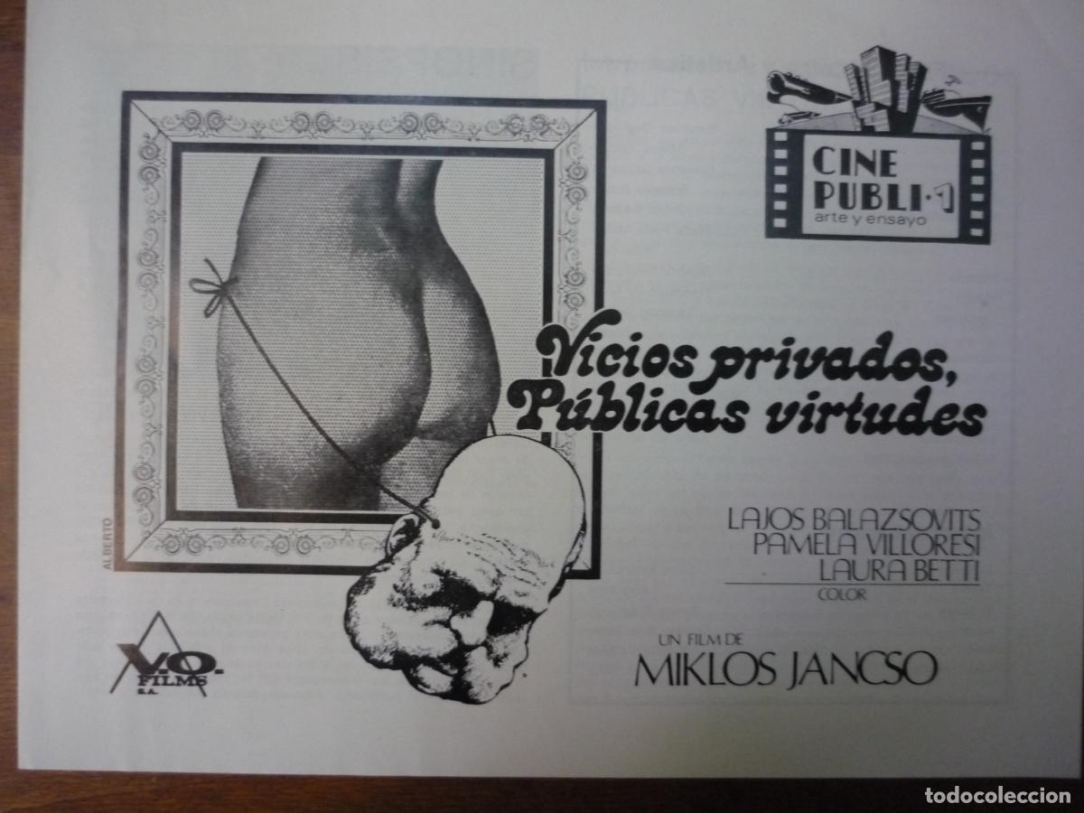 Cine: vicios privados publicas virtudes - folleto mano original - miklos jancso - cine publi - barcelona