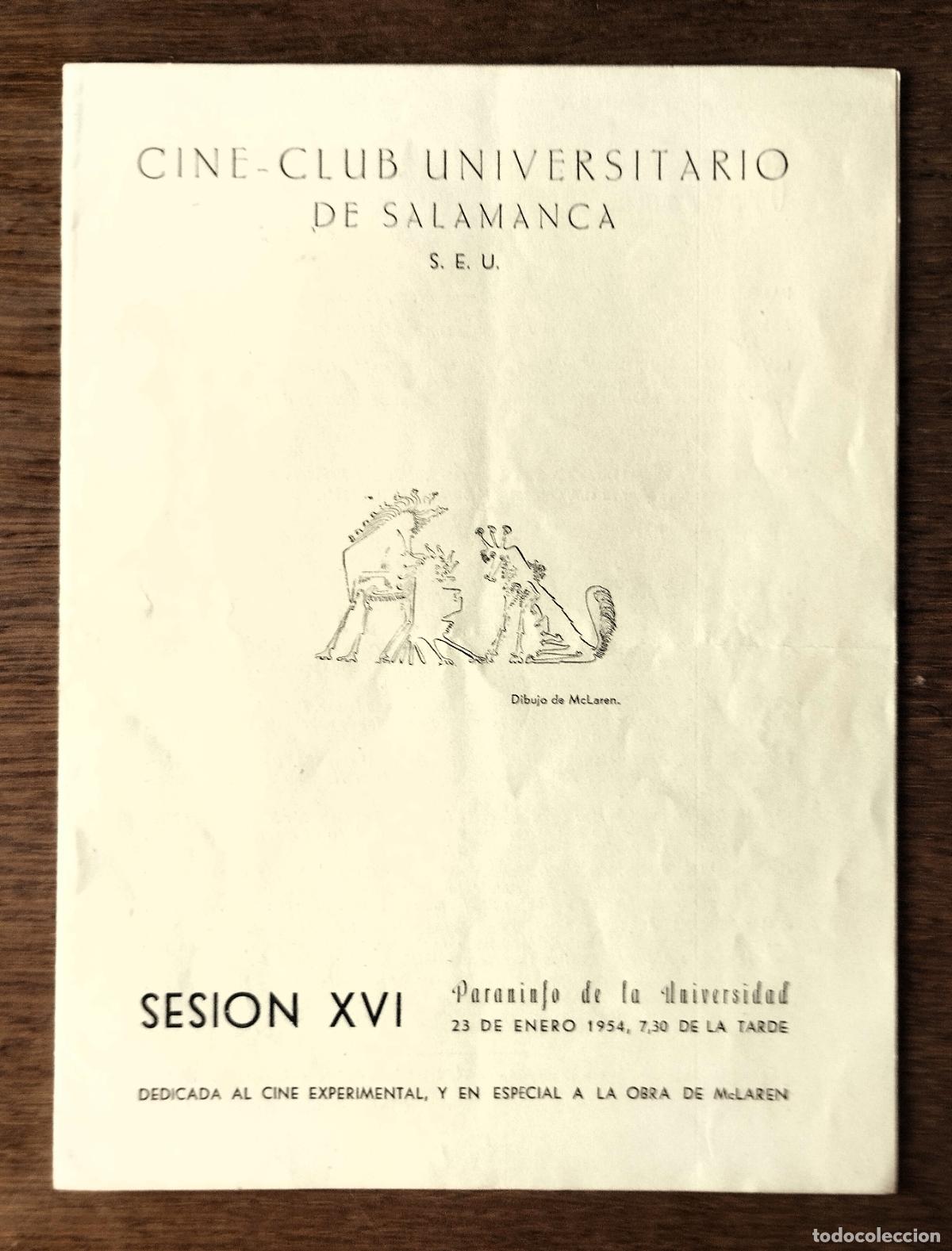 Cine: Cine Club Universitario de Salamanca, sesi&oacute;n XVI, Cine experimental, 1954,