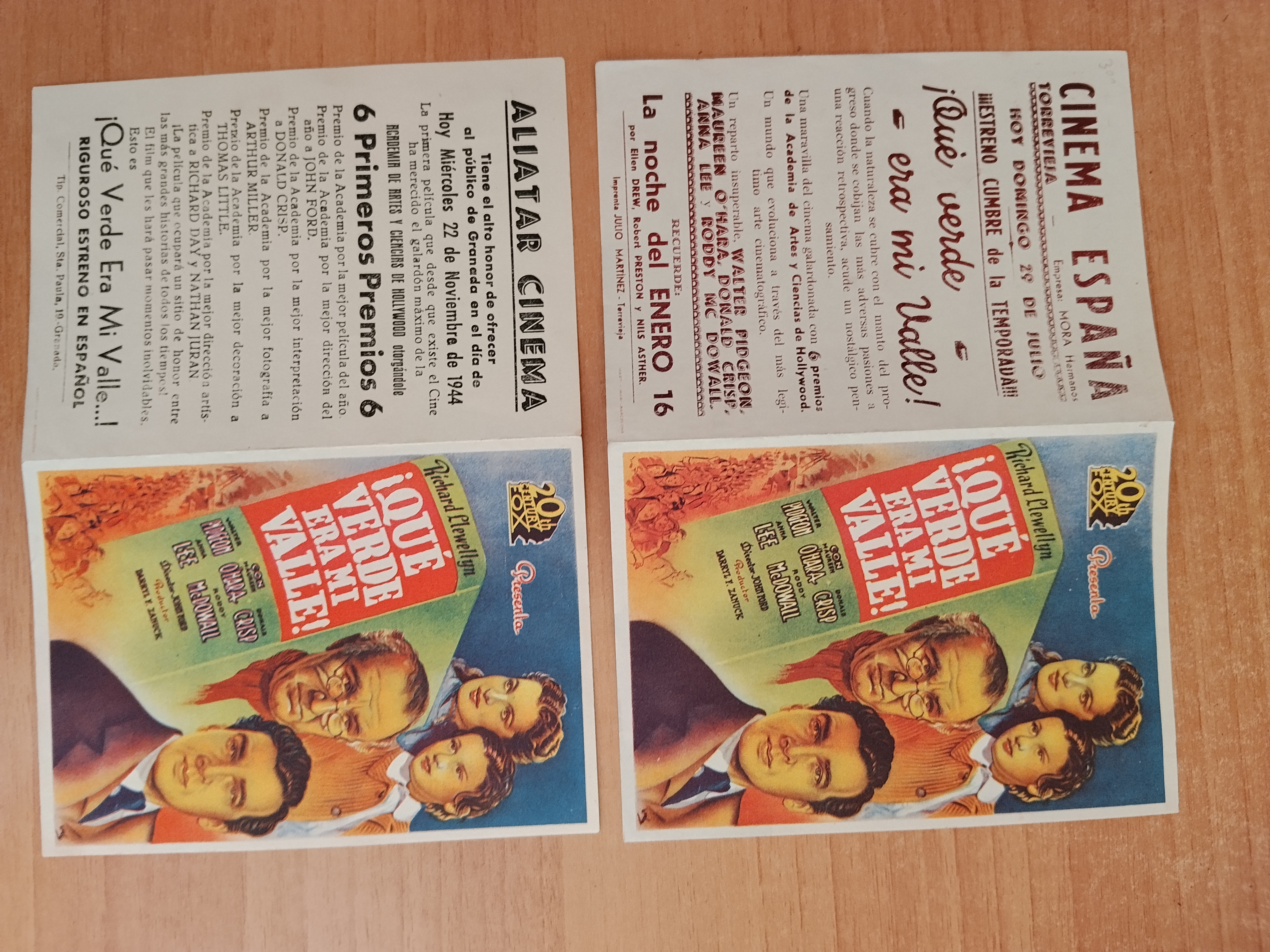 Cine: GRIS2-- PROGRAMA DE CINE ---QUE VERDE ERA MI VALLE ct (distintos por dentro)