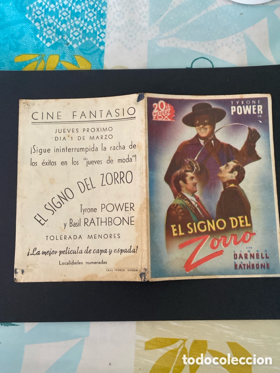 Cine: Programa de cine El signo del zorro