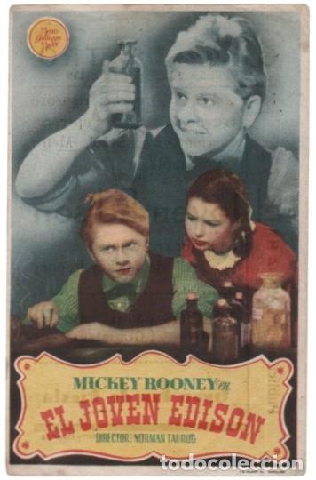 Cine: PROGRAMA DE CINE: EL JOVEN EDISON PC-11262