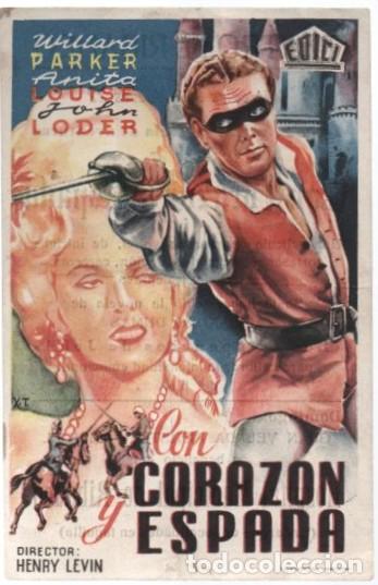 Cine: PROGRAMA DE CINE: CON CORAZON Y ESPADA PC-11287