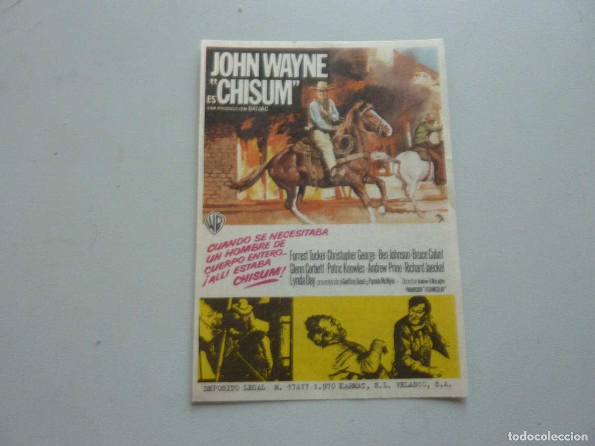 Cine: Folleto de cine CHISUM con publicidad
