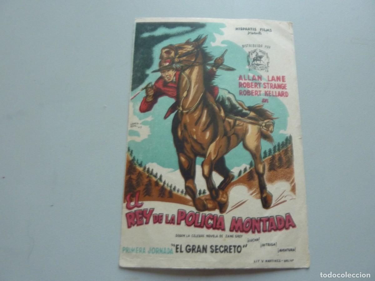Cine: Folleto de cine EL REY DE LKA POLICIA MONTADA con publicidad