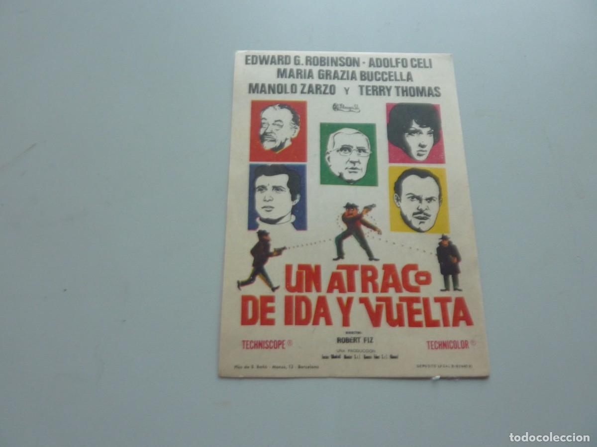 Cine: Folleto de cine UN ATRACO DE IDA Y VUELTA con publicidad