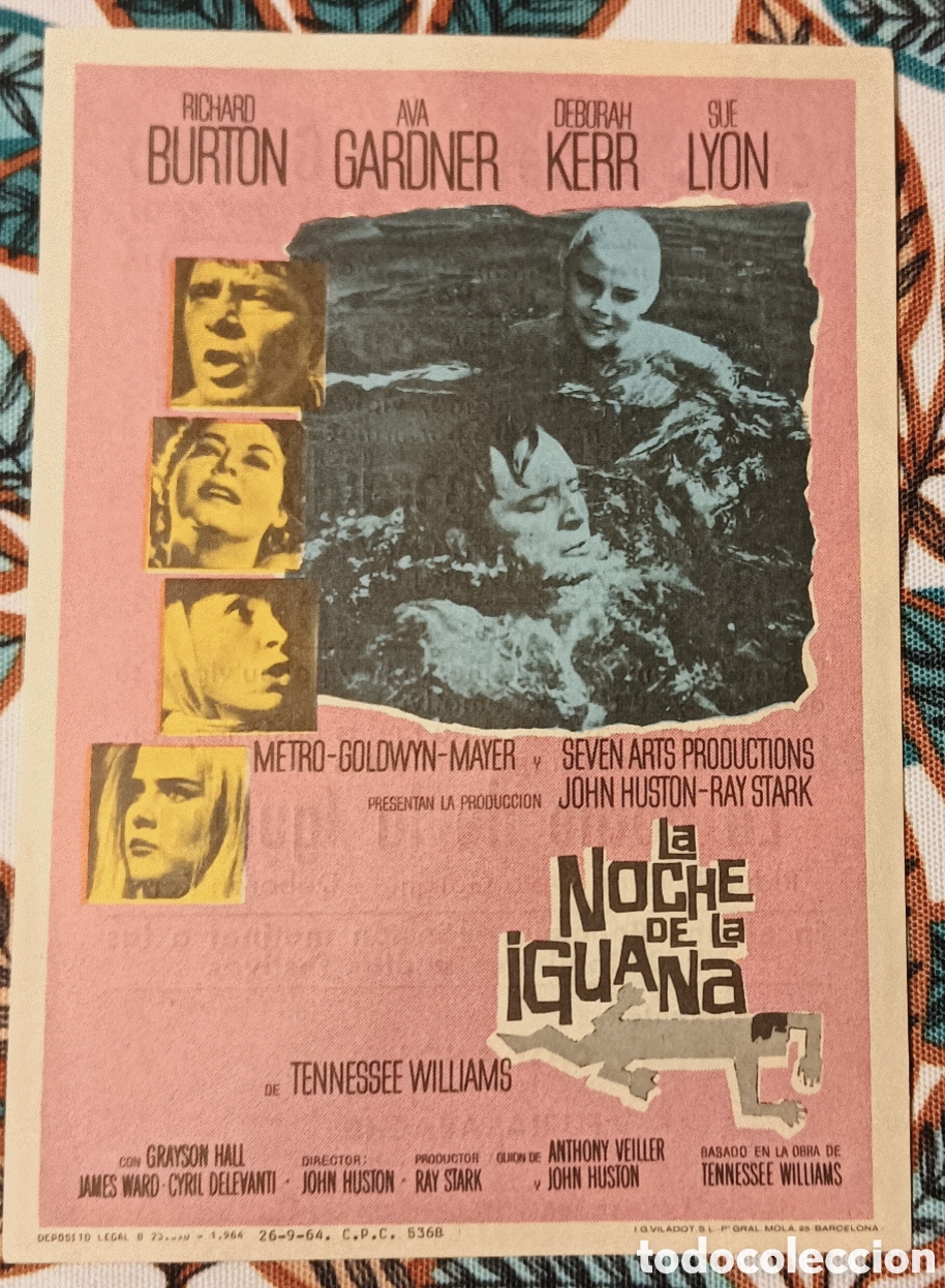 Cine: LA NOCHE DE LA IGUANA- RICHARD BURTON ,AVA GARDNER, DEBORAH KERR,CON PUBLICIDAD
