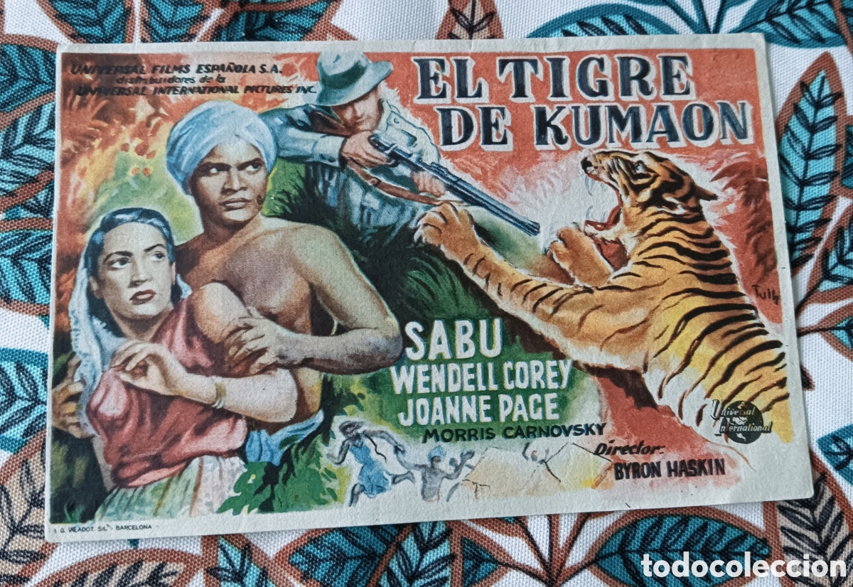 Cine: EL TIGRE DE KUMAON - SABU- CON PUBLICIDAD
