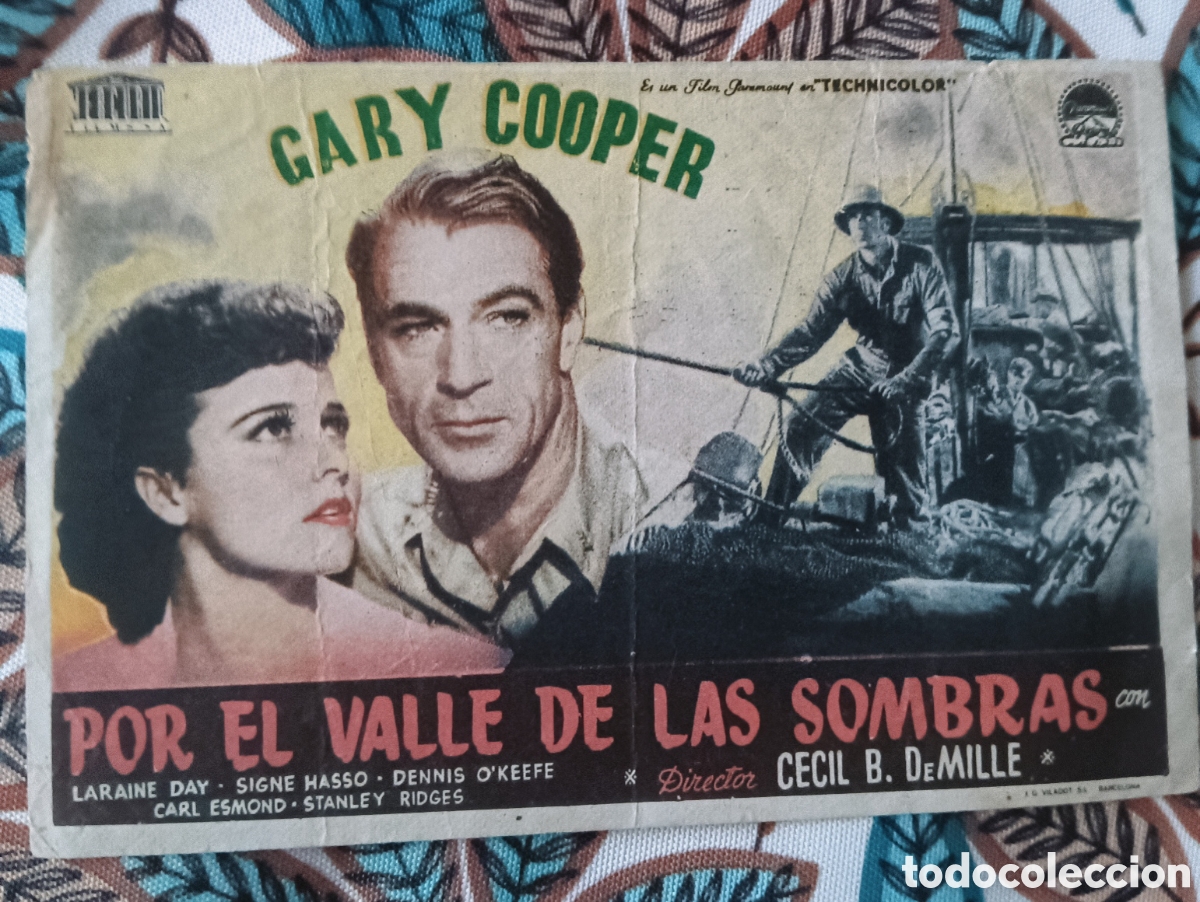 Cine: POR EL VALLE DE LAS SOMBRAS . GARY COOPER . CON PUBLICIDAD