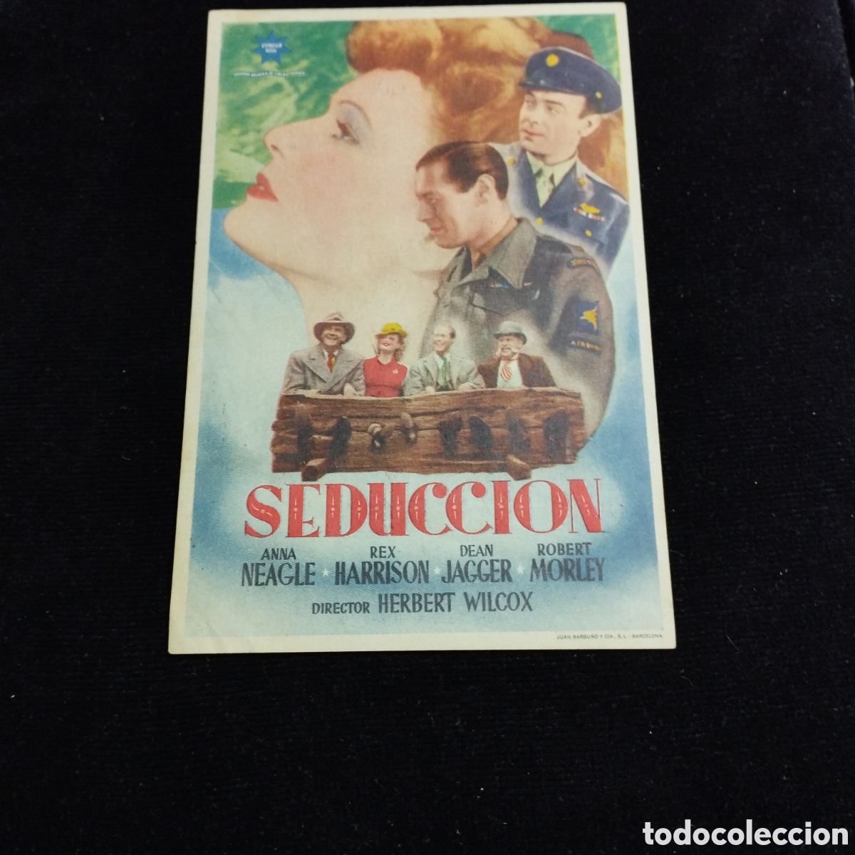 Cine: Programa de cine , sencillo. Seducci&oacute;n. Anna Beagle. Rex Harrison. 1947. Ideal Cinema