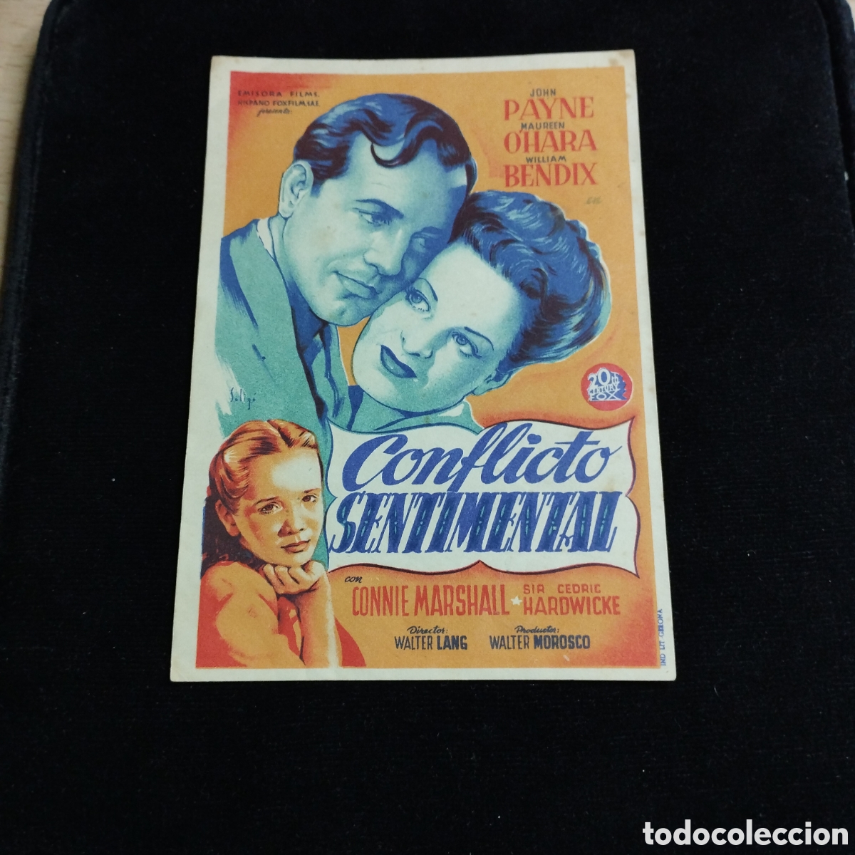 Cine: Programa de cine, sencillo. Conflicto sentimental. John Payne. Maureen O'Hara. Dp