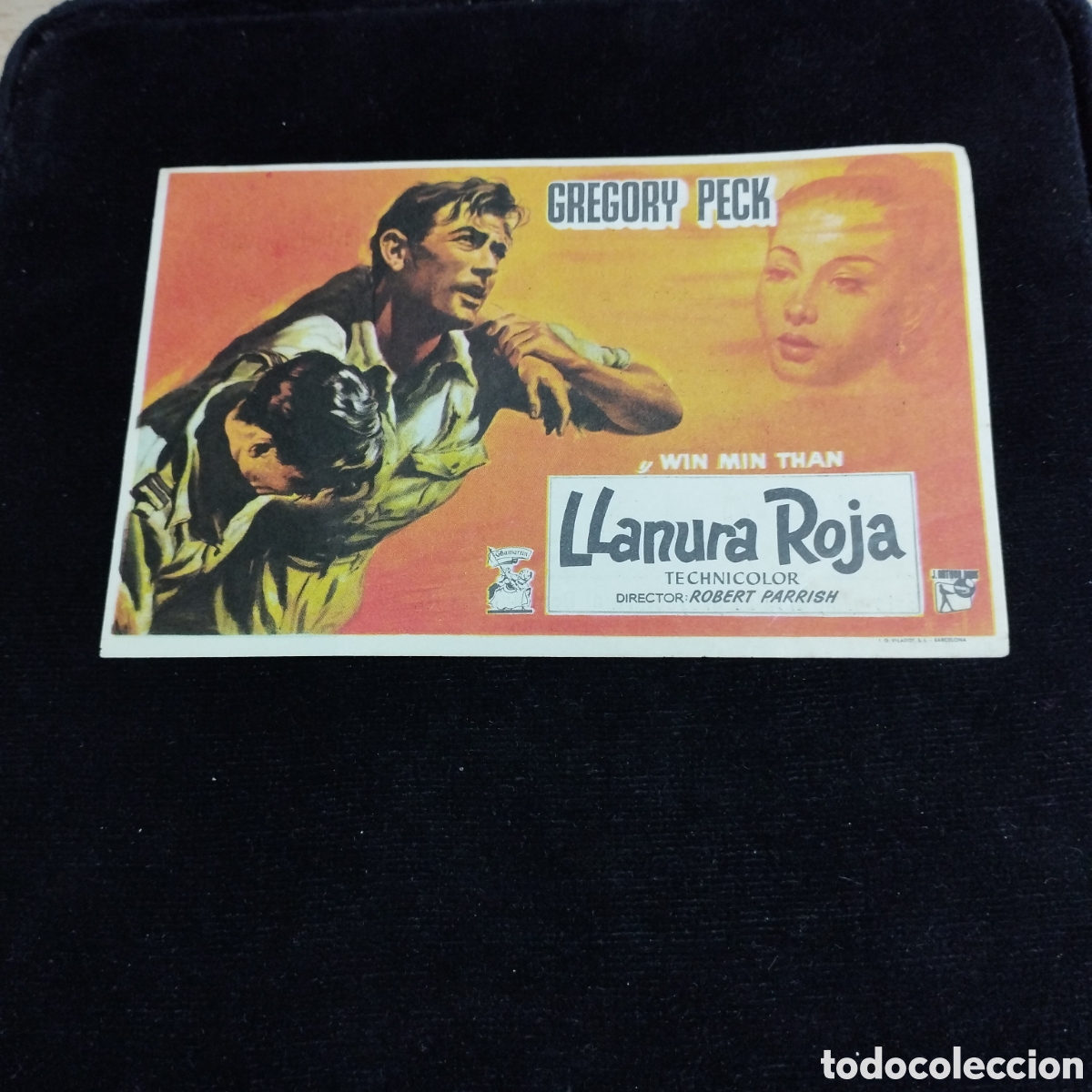 Cine: Programa de cine, sencillo. Llanura Roja. Gregory Peck. Win Nin Than. 1956. Clav&eacute;