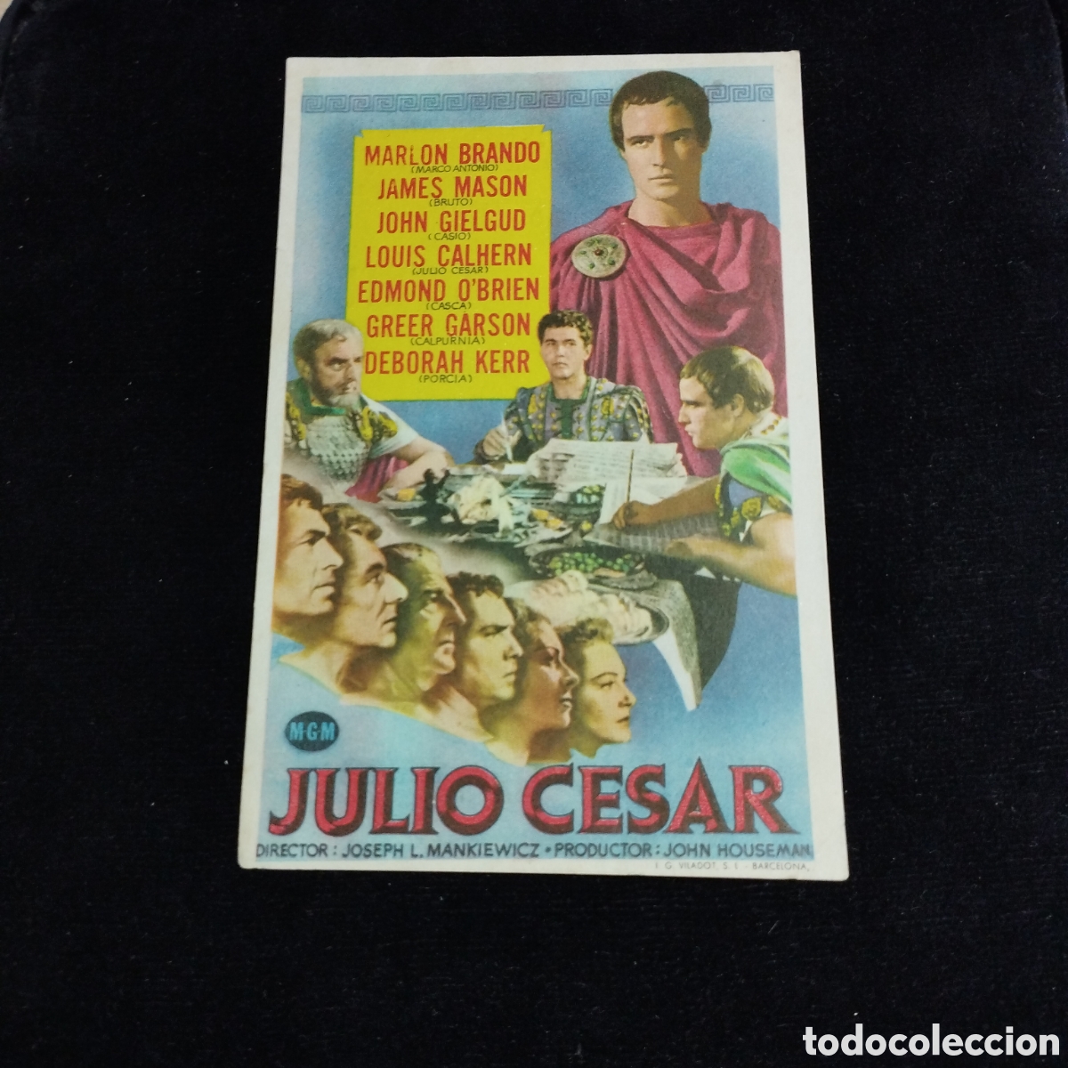 Cine: Programa de cine, sencillo. Julio C&eacute;sar. Marlon Brando. 1955. Gayarre