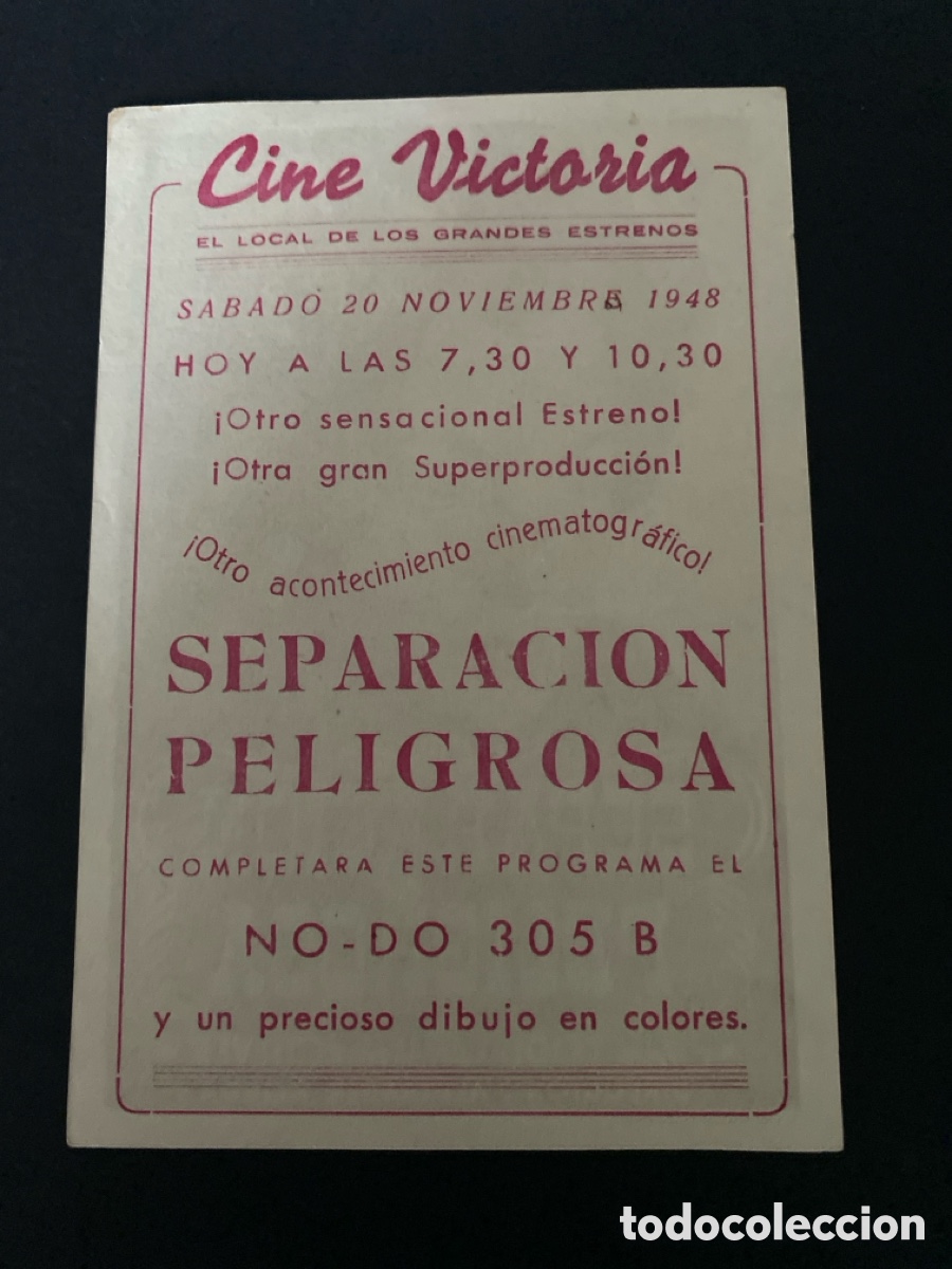 Cine: Programa de cine Separacion peligrosa - Foto 2
