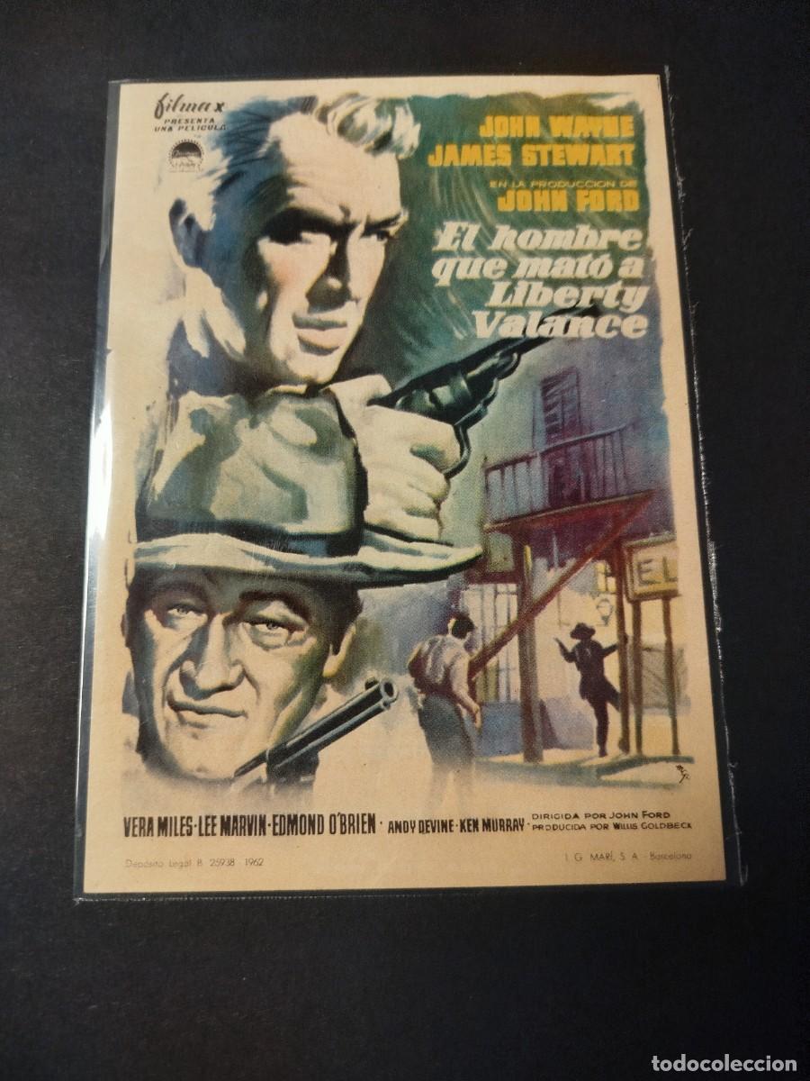 Cine: EL HOMBRE QUE MAT&Oacute; A LIBERTY VALANCE PROGRAMA DE MANO 1963