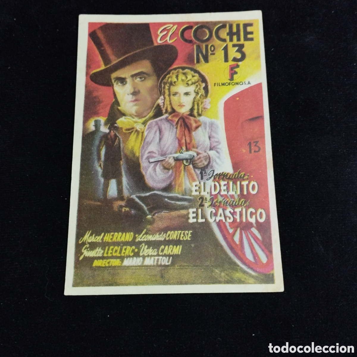 Cine: Programa de cine, sencillo. El coche N⁰13. Marcel Herrand. Leonardo Cortese. 1951. Ideal Cinema