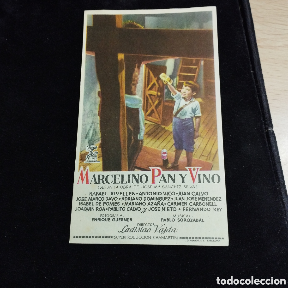 Cinema: Programa de cine, sencillo. Marcelino Pan y Vino. Rafael Rivelles. Teatro Monumental cinema Matar&oacute;