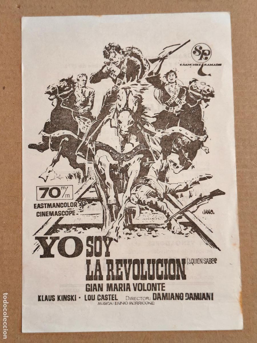 Cine: YO SOY LA REVOLUCI&Oacute;N PROGRAMA DE CINE 1971