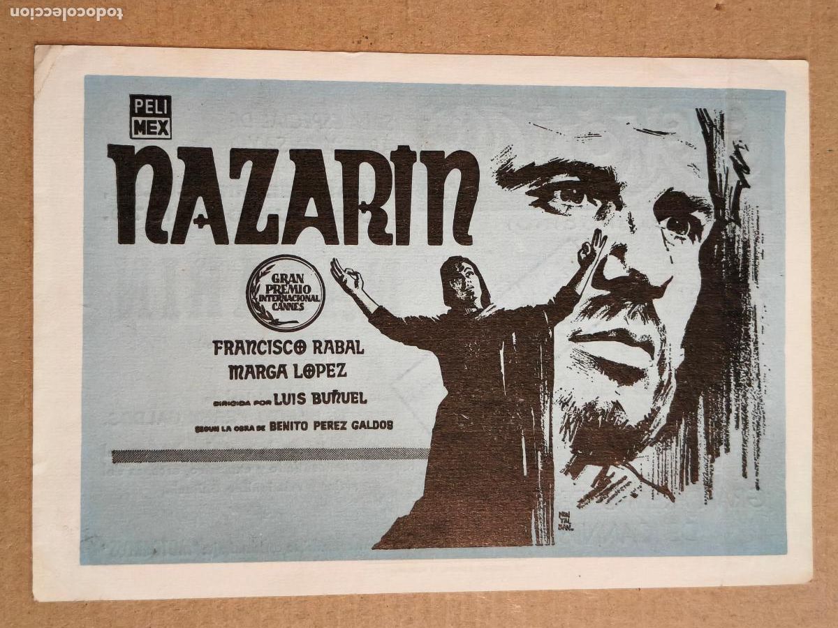 Folhetos de m&atilde;o de filmes antigos de cinema: NAZARIN LUIS BU&Ntilde;UEL FRANCISCO RABAL PROGRAMA DE CINE MONACO SANTANDER 1970