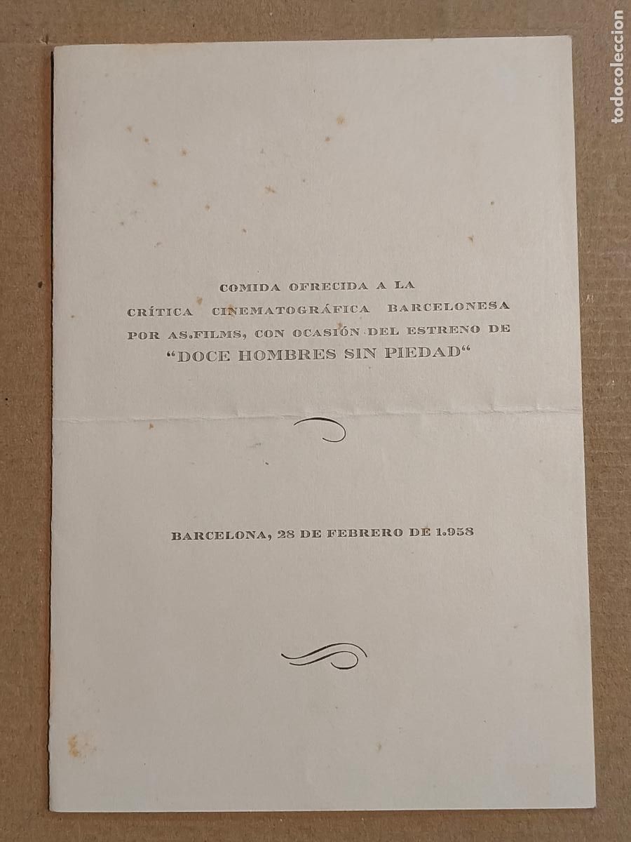 Cine: DOCE HOMBRES SIN PIEDAD PROGRAMA DE CINE 1958