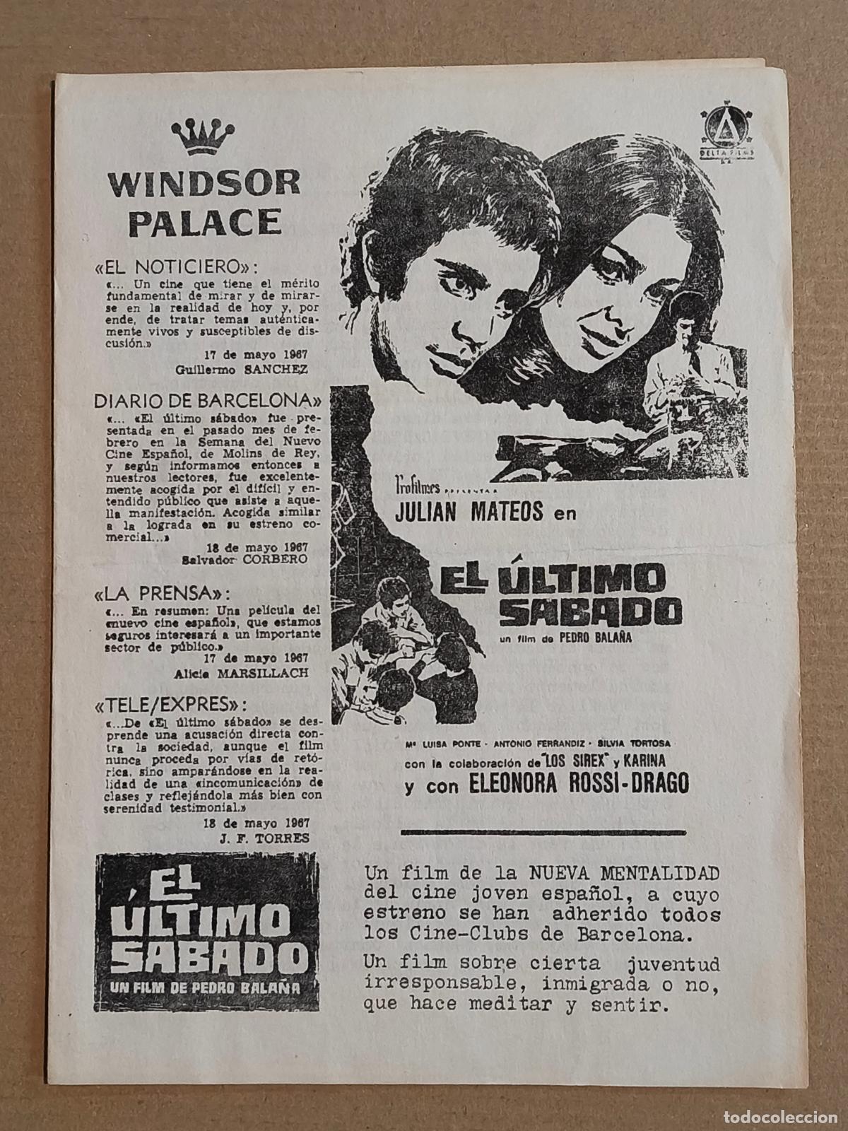 Cine: EL &Uacute;LTIMO S&Aacute;BADO LOS SIREX KARINA PROGRAMA DE CINE 1967