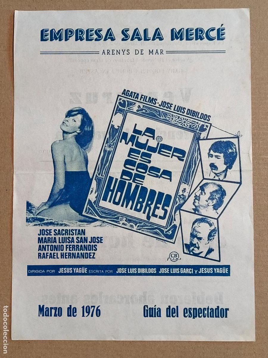 Cine: LA MUJER ES COSA DE HOMBRES PROGRAMA DE CINE 1976