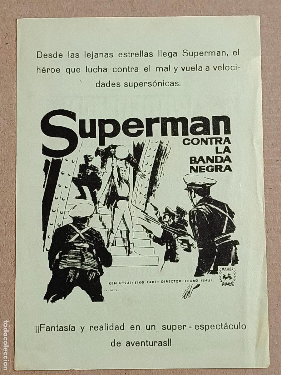 Cine: SUPERMAN CONTRA LA BANDA NEGRA PROGRAMA DE CINE BILBAO 1966