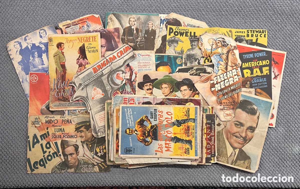 Cine: CINE VALENCIA (80) Folletos de mano.. Cines GRAO - CABA&Ntilde;AL.. d&eacute;cada de los cuarenta. ROTOS!!