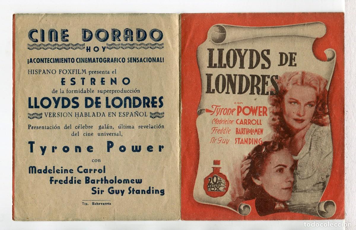 Cine: LLOYDS DE LONDRES, con Tyrone Power
