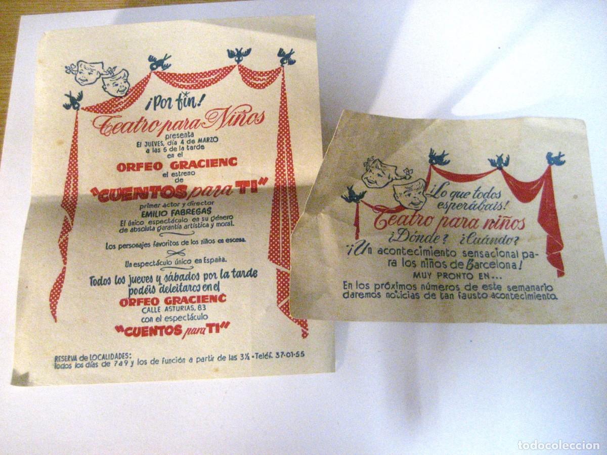 Cine: 2 peque&ntilde;os programas teatro para ni&ntilde;os &rdquo; Cuentos para ti Emilio Fabregas orfe&oacute; Gracienc Barcelona