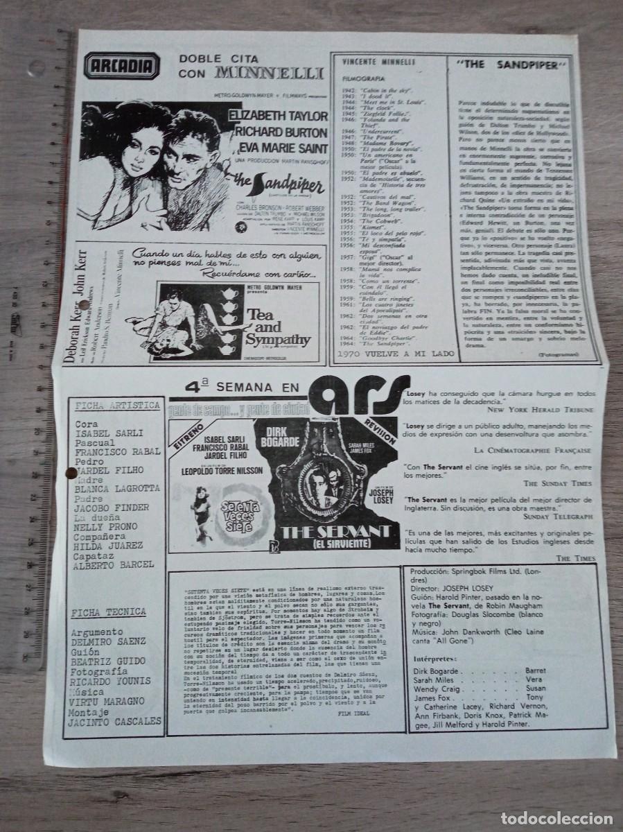 Cine: CASTILLOS EN LA ARENA, ELIZABETH TAYLOR, SETENTA VECES SIETE, ISABEL SARLI, CINE ARCADIA