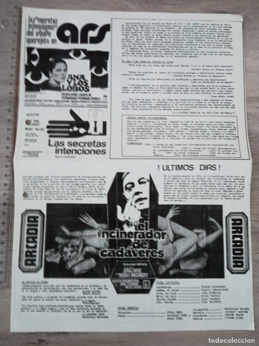 Cine: ANA Y LOS LOBOS, GERALDINE CHAPLIN, EL INCINERADOR DE CAD&Aacute;VERES, CINE ALEXIS