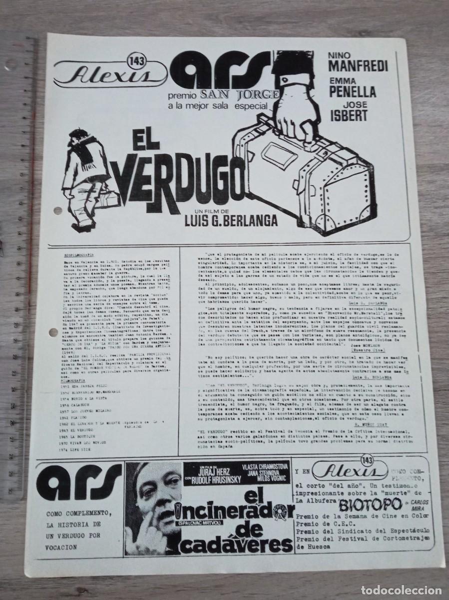 Cine: EL VERDUGO, BERLANGA, BELLE DE JOUR, BU&Ntilde;UEL, DR. PHIBES, VINCENT PRICE, CINES ALEXIS, ARCADIA