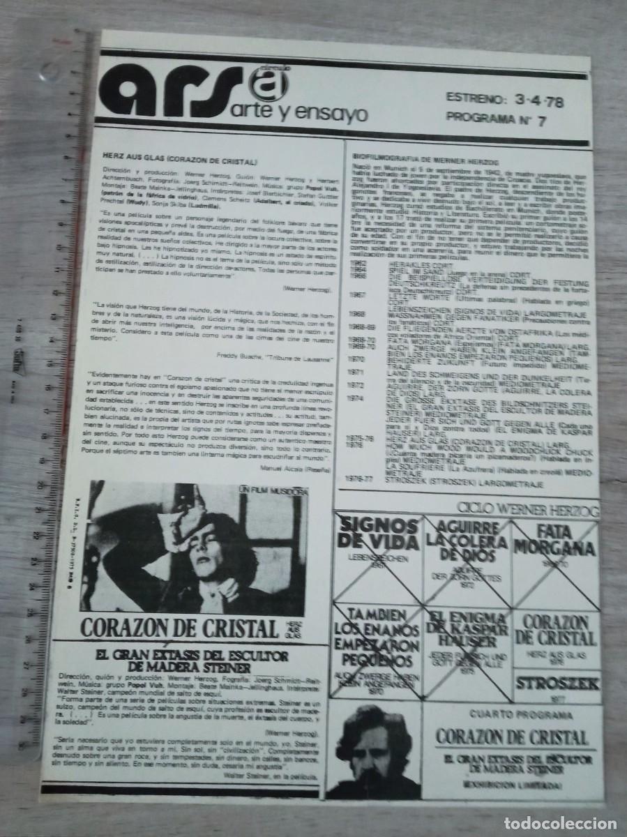 Cine: CORAZON DE CRISTAL, WERNER HERZOG, CINE ARS, 1978