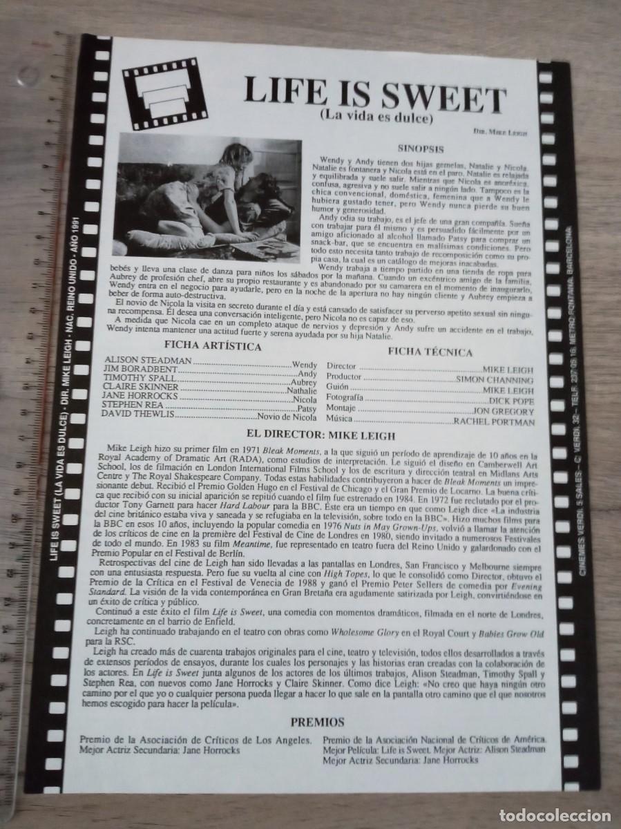 Cine: LA VIDA ES DULCE, MIKE LEIGH, CINEMES VERDI, 1991