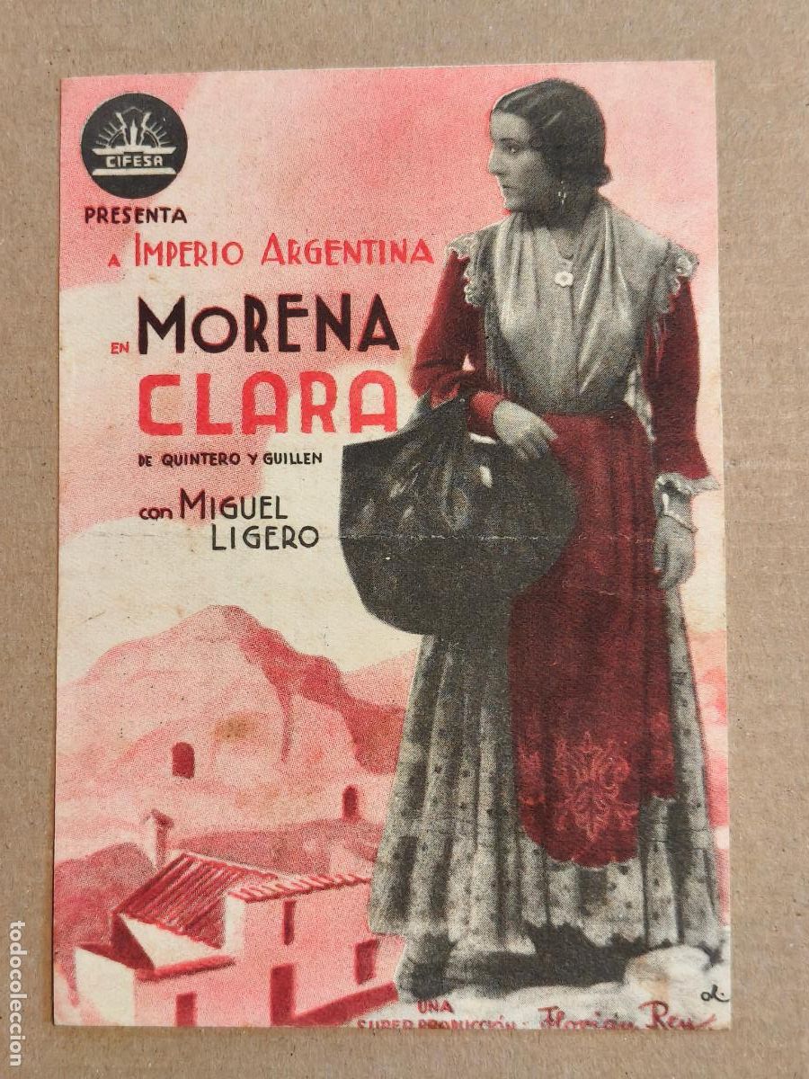 Cine: MORENA CLARA PROGRAMA DE CINE 1936