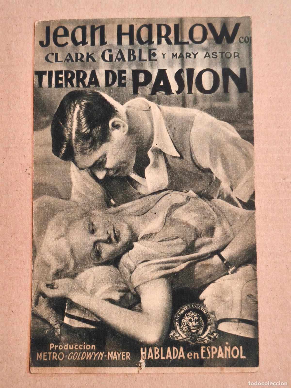 Cine: JEAN HARLOW TIERRA DE PASION PROGRAMA DE CINE 1936