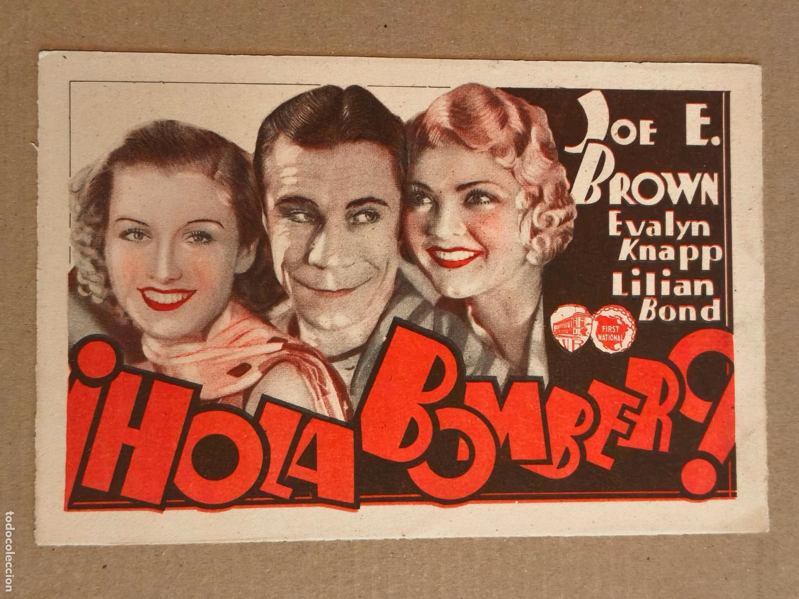 Cine: HOLA BOMBERO PROGRAMA DE CINE 1933